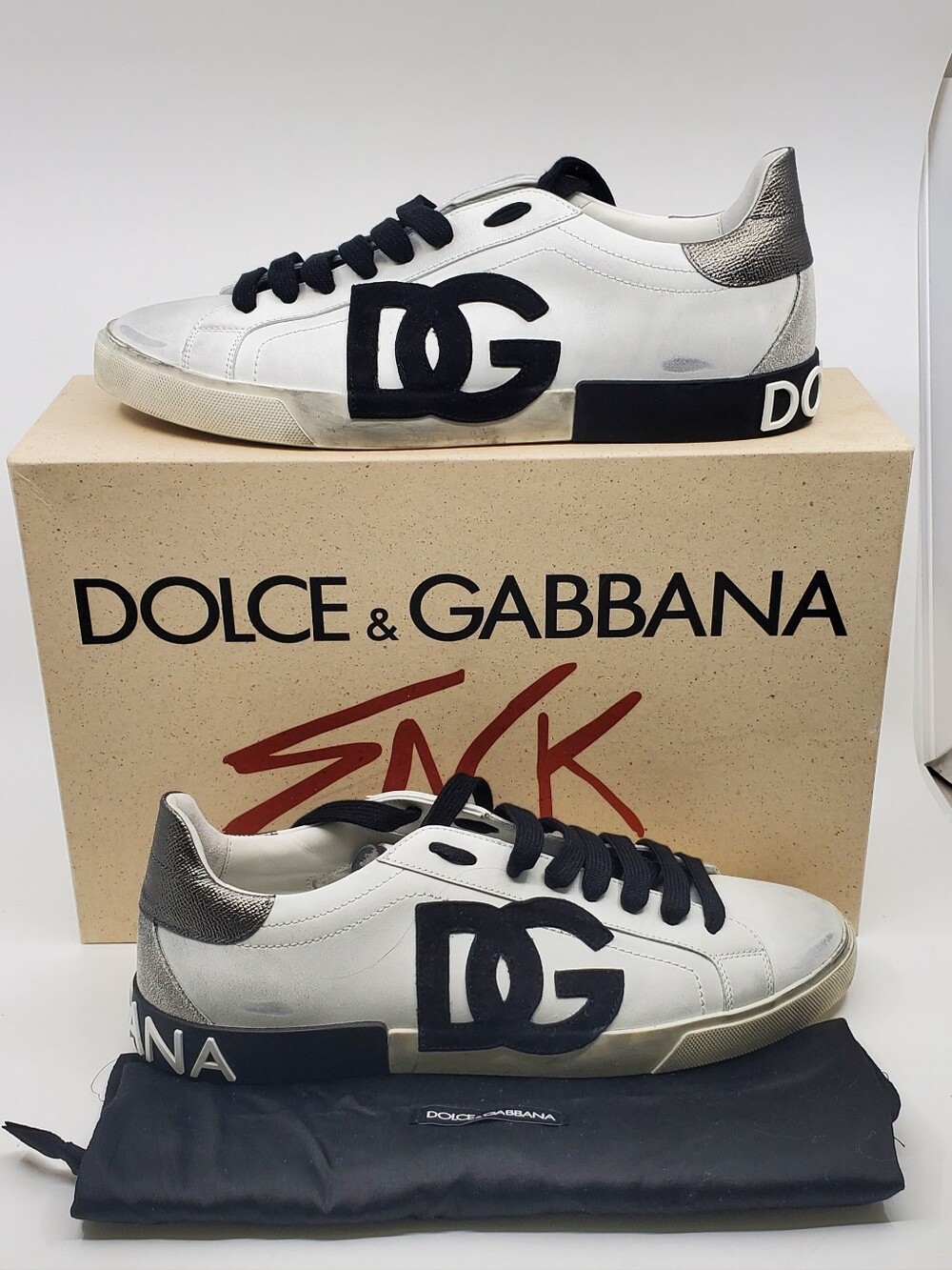 Dolce Gabbana Portofino Lace Up Sneakers